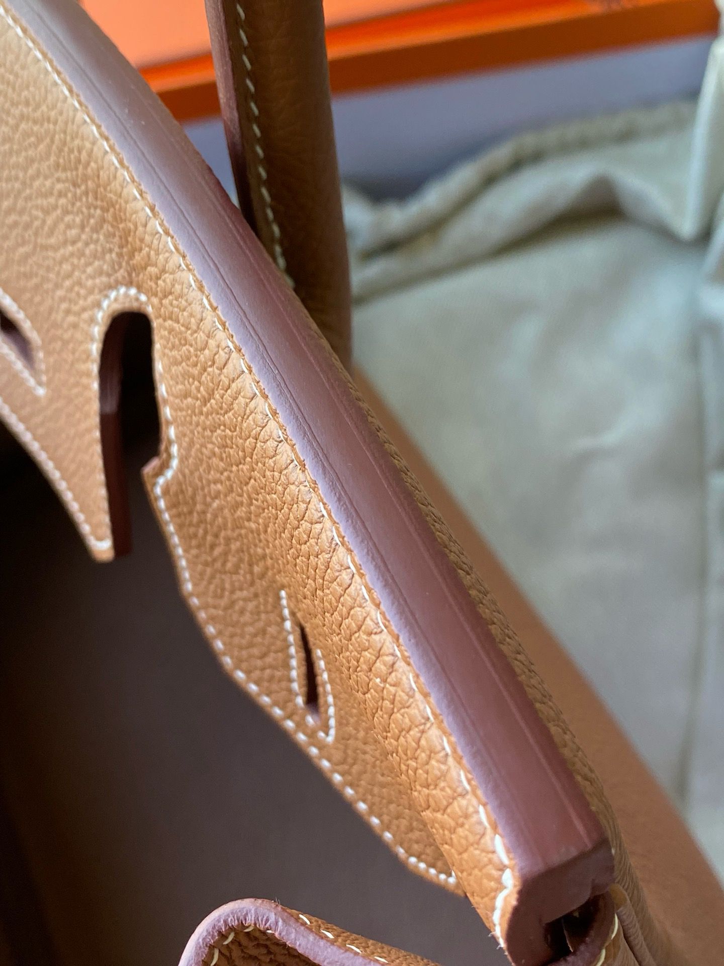 Hermes Birkin 30 Retourne Handmade Bag in Gold Togo Leather - Image 10