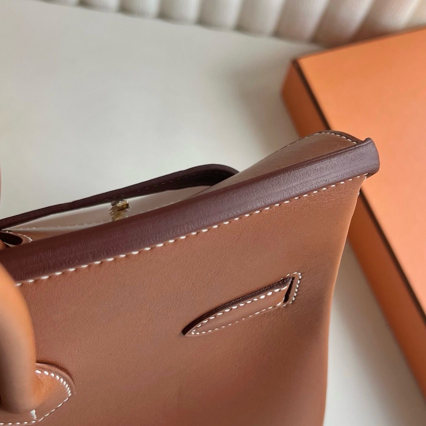 Hermes Birkin 35 Retourne Handmade Bag in Barenia Calfskin - Image 6