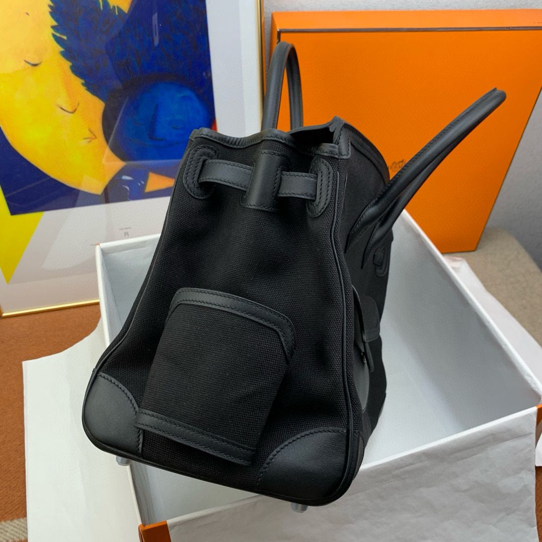 Hermes Cargo Birkin 35cm Limited-edition Bag in Black Canvas - Image 9