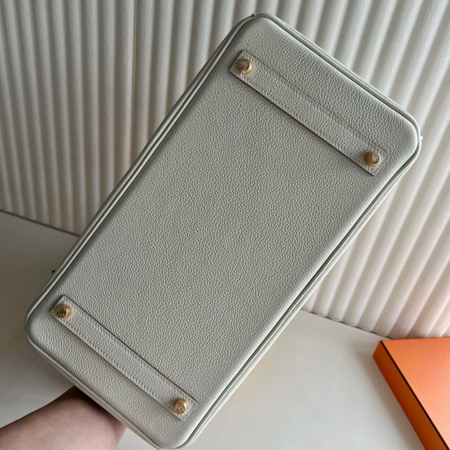 Hermes Birkin 35 Retourne Handmade Bag in Mushroom Clemence Leather - Image 10