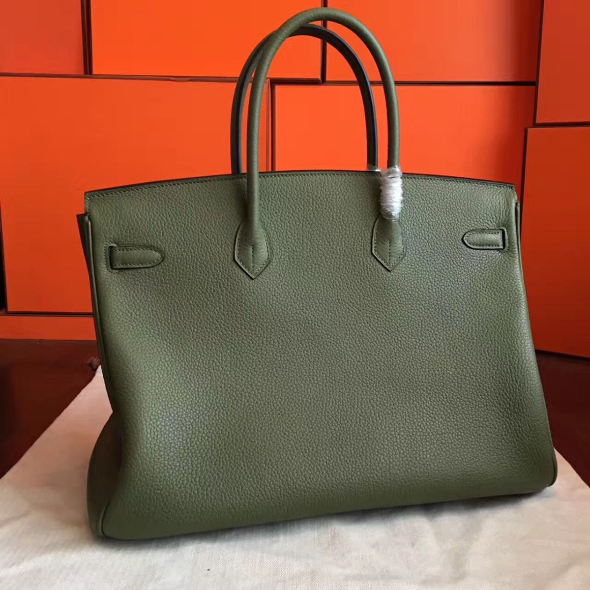 Hermes Birkin 40 Handmade Bag In Canopee Clemence Leather - Image 3