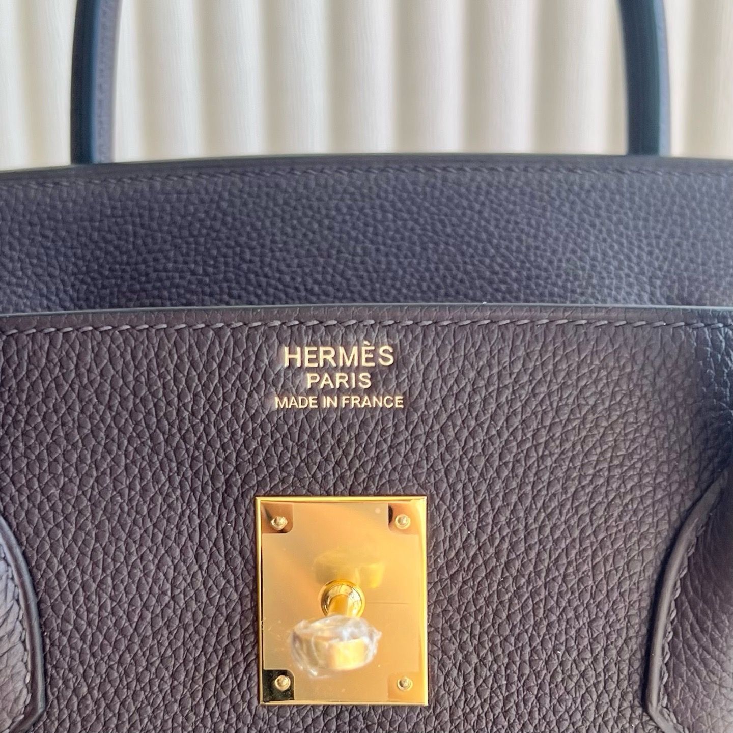 Hermes Birkin 40 Retourne Handmade Bag in Ebene Clemence Leather - Image 10