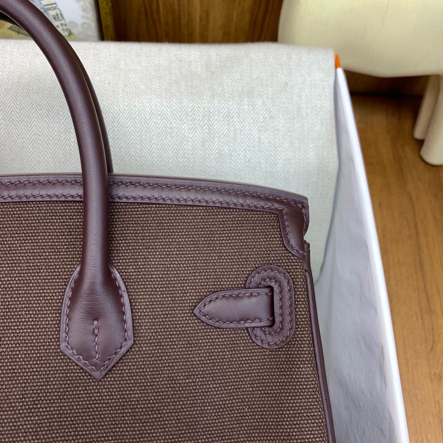 Hermes Birkin Cargo 25 Bag in Rouge Sellier Toile and Swift Leather - Image 8