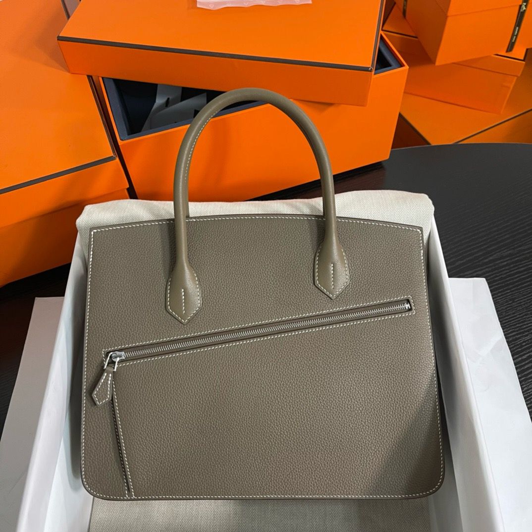 Hermes Birkin 30 en Desordre Bag in Taupe Swift and Clemence Leather - Image 5