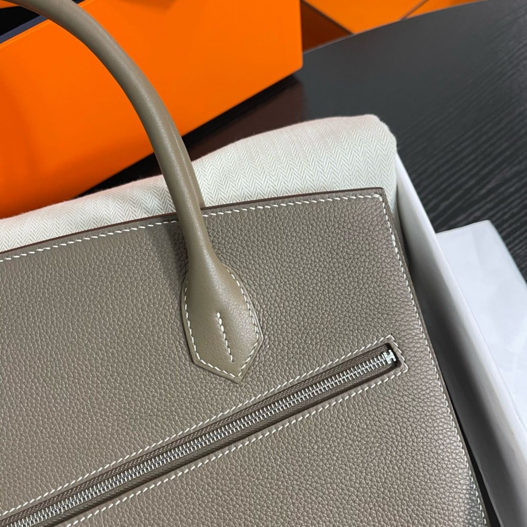 Hermes Birkin 30 en Desordre Bag in Taupe Swift and Clemence Leather - Image 6