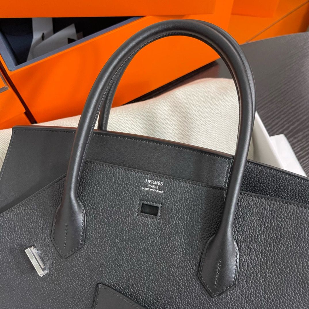 Hermes Birkin 30 en Desordre Bag in Black Swift and Clemence Leather - Image 9