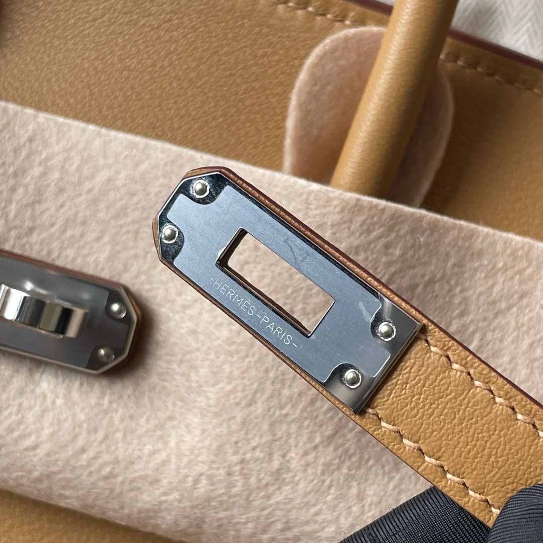 Hermes Birkin Inside Out 25 Bag in Biscuit Swift Calfskin - Image 8