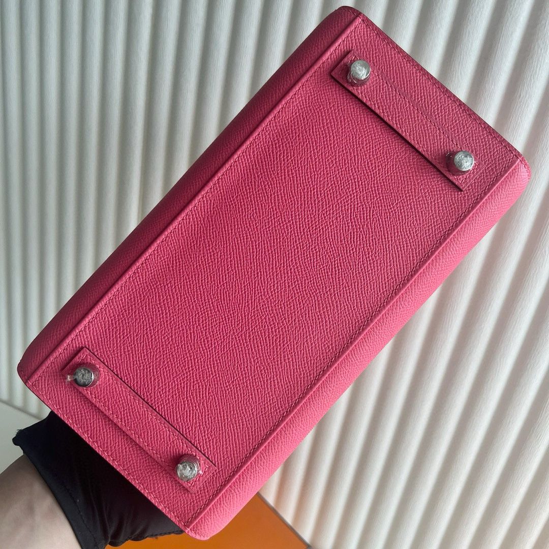 Hermes Birkin 25 Sellier Handmade Bag in Rose Azalee Epsom Calfskin - Image 9