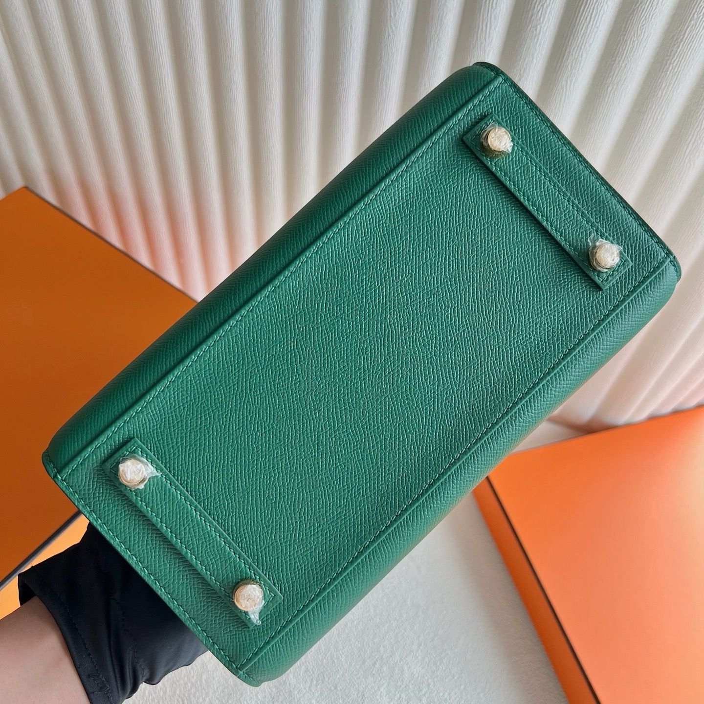 Hermes Birkin 25 Sellier Handmade Bag in Vert Moyen Epsom Calfskin - Image 10