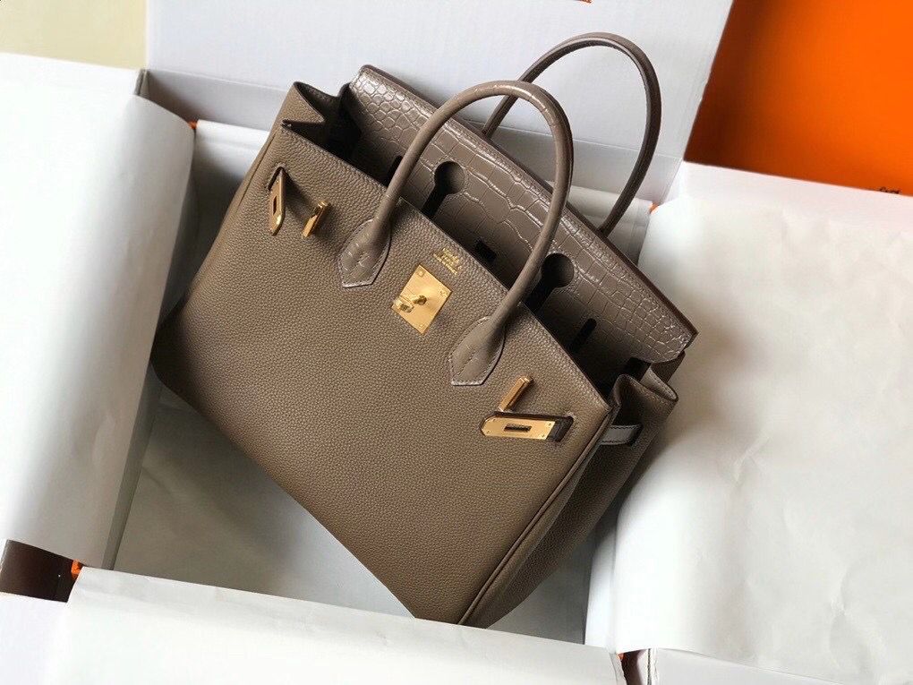 Hermes Touch Birkin 30cm Limited Edition Taupe Bag - Image 3