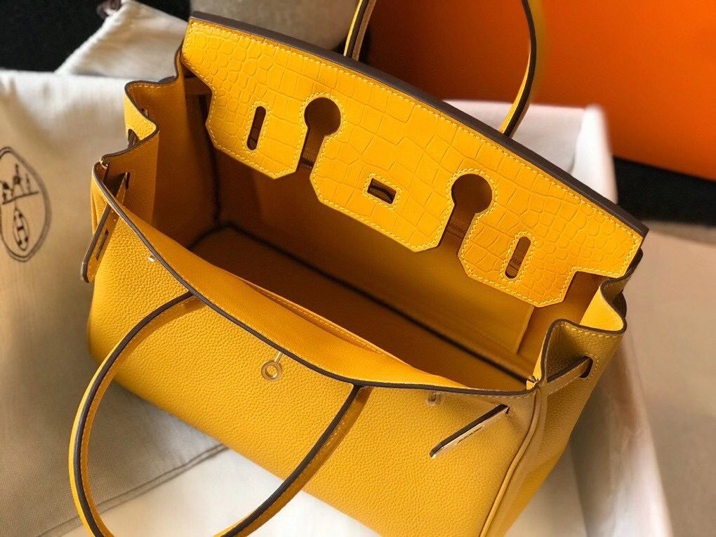 Hermes Touch Birkin 30cm Limited Edition Yellow Bag - Image 9