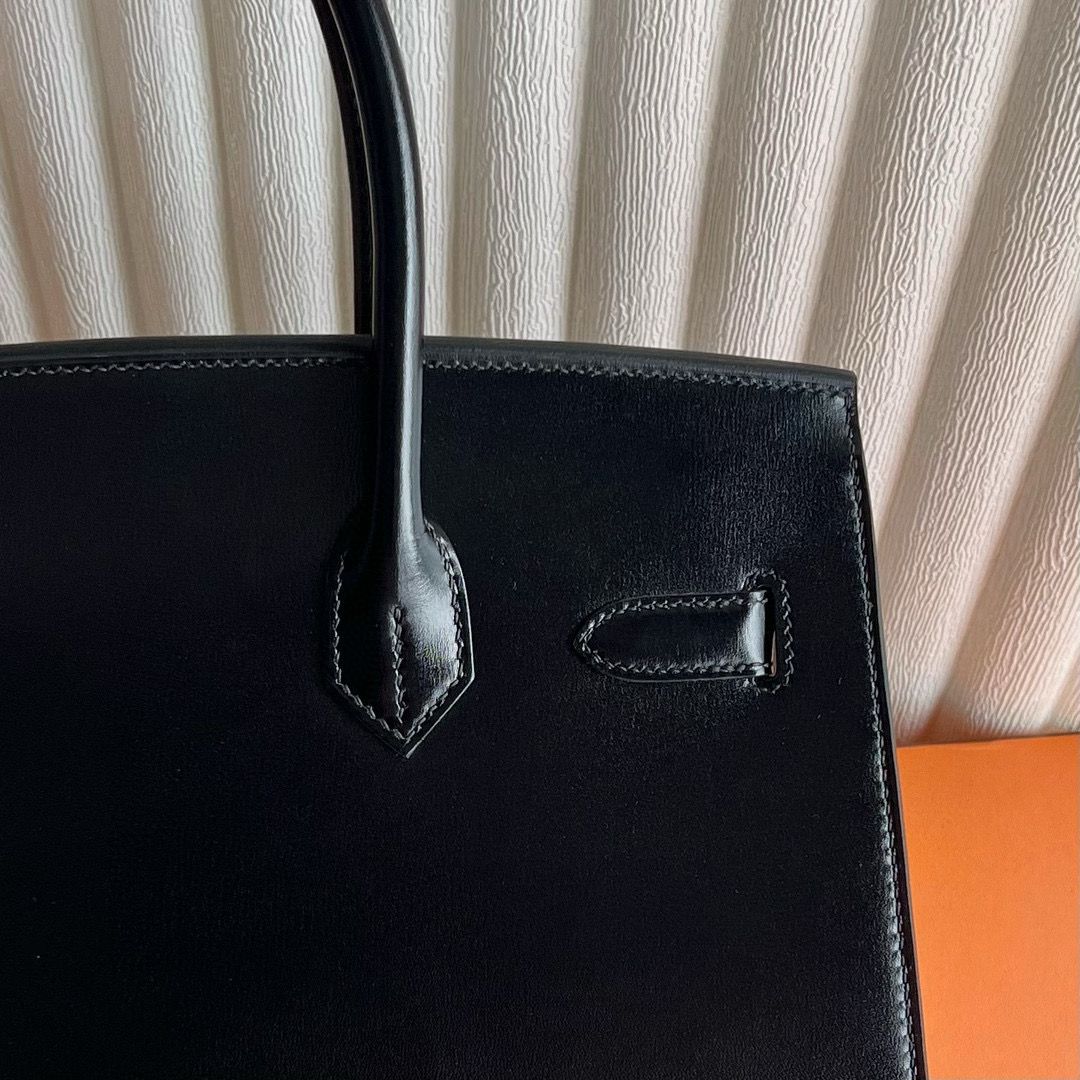 Hermes Birkin 30 Verso Sellier Handmade Bag in Black Box Calfskin - Image 8