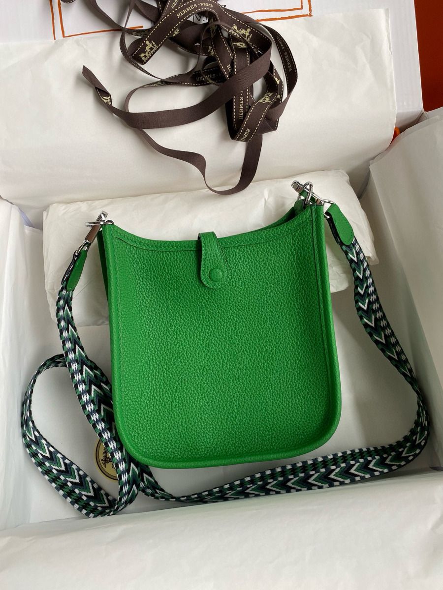 Hermes Evelyne Mini Handmade Bag in Bamboo Clemence Leather - Image 3