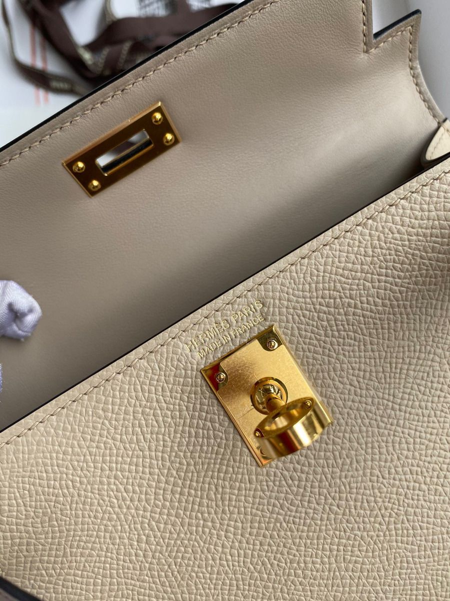 Hermes Kelly Mini II Sellier Handmade Bag In Trench Epsom Calfskin - Image 9