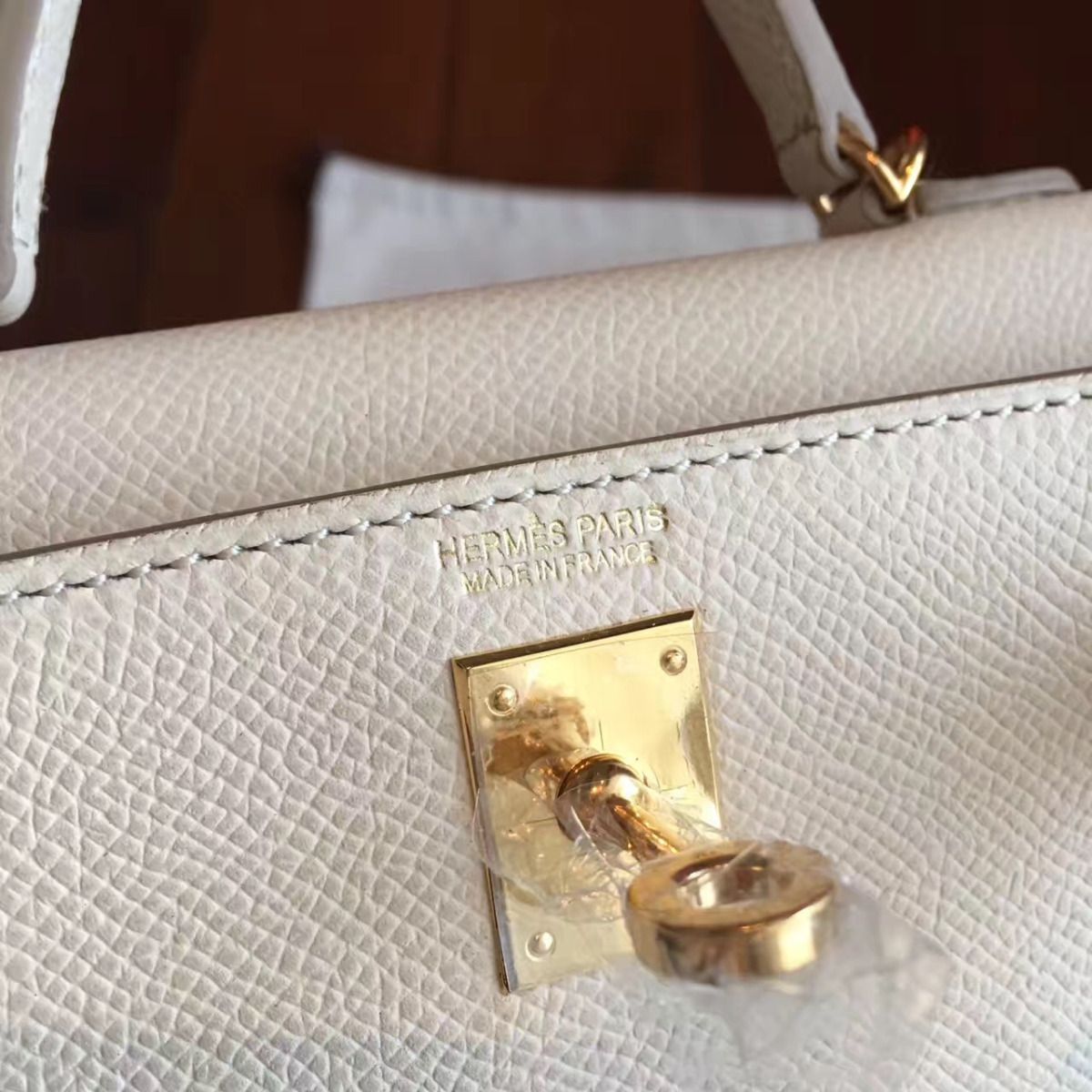 Hermes Kelly Mini II Handmade Bag In Beton Epsom Leather - Image 5