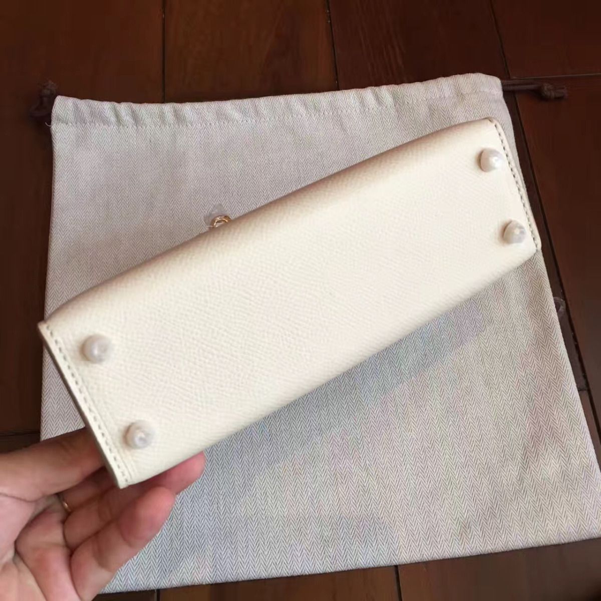 Hermes Kelly Mini II Handmade Bag In Beton Epsom Leather - Image 8