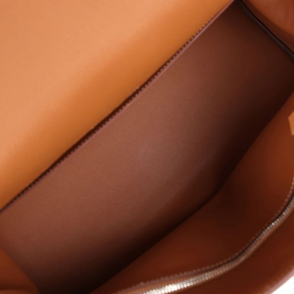 Hermes Kelly 42 Maxi Handmade Bag in Gold Clemence Leather - Image 9