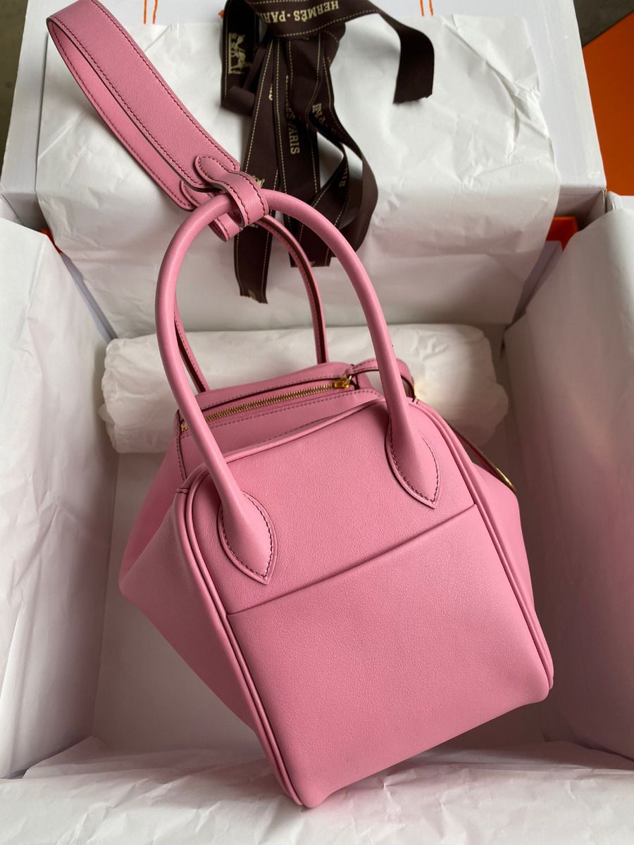 Hermes Lindy 26 Handmade Bag In Rose Confetti Swift Calfskin - Image 3