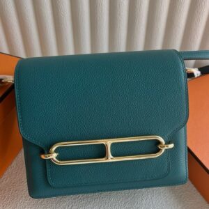 Hermes Roulis Mini 18 Bag in Vert Bosphore Evercolor Calfskin