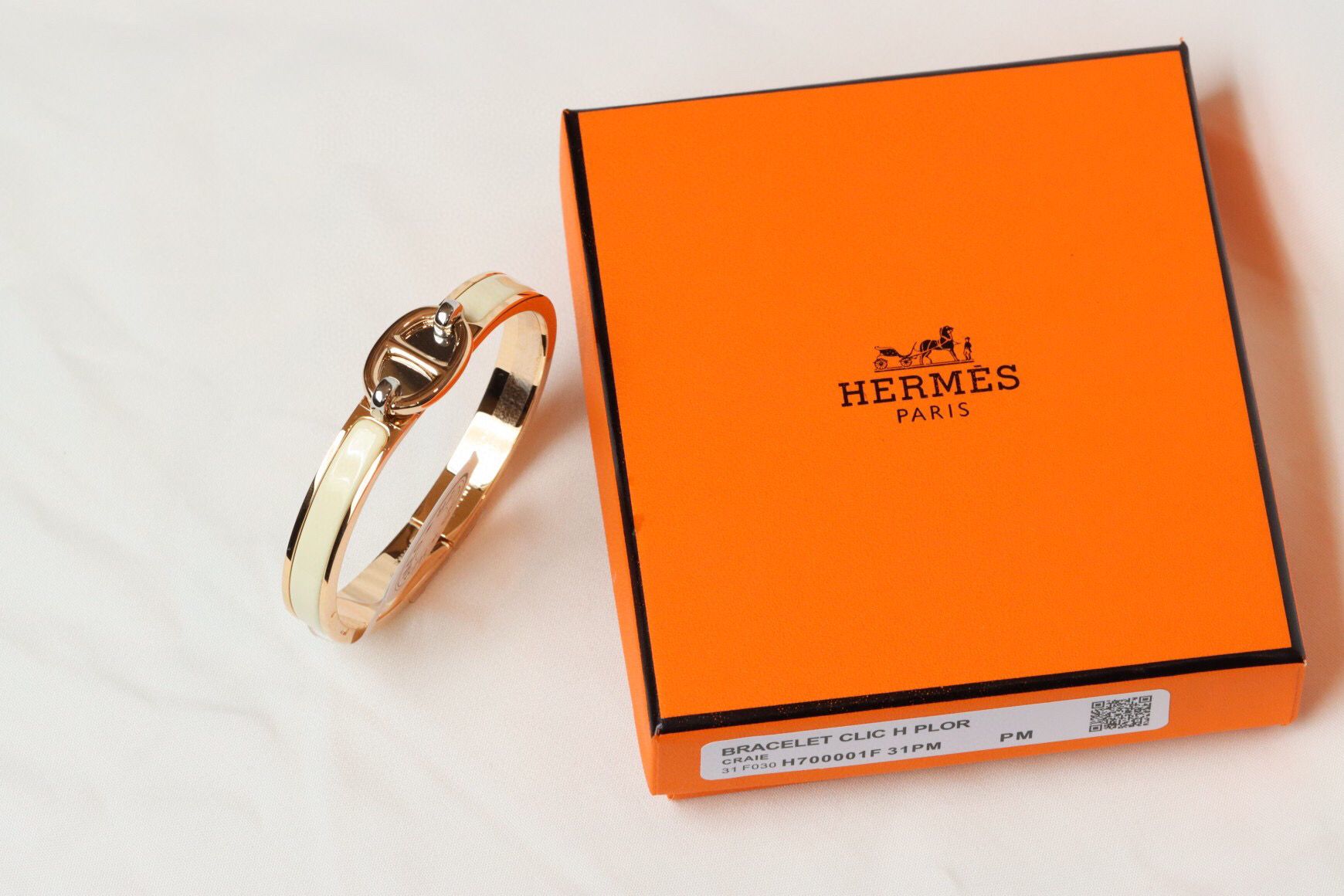 Hermes Creme Mini Clic Chaine d'Ancre Bracelet - Image 9