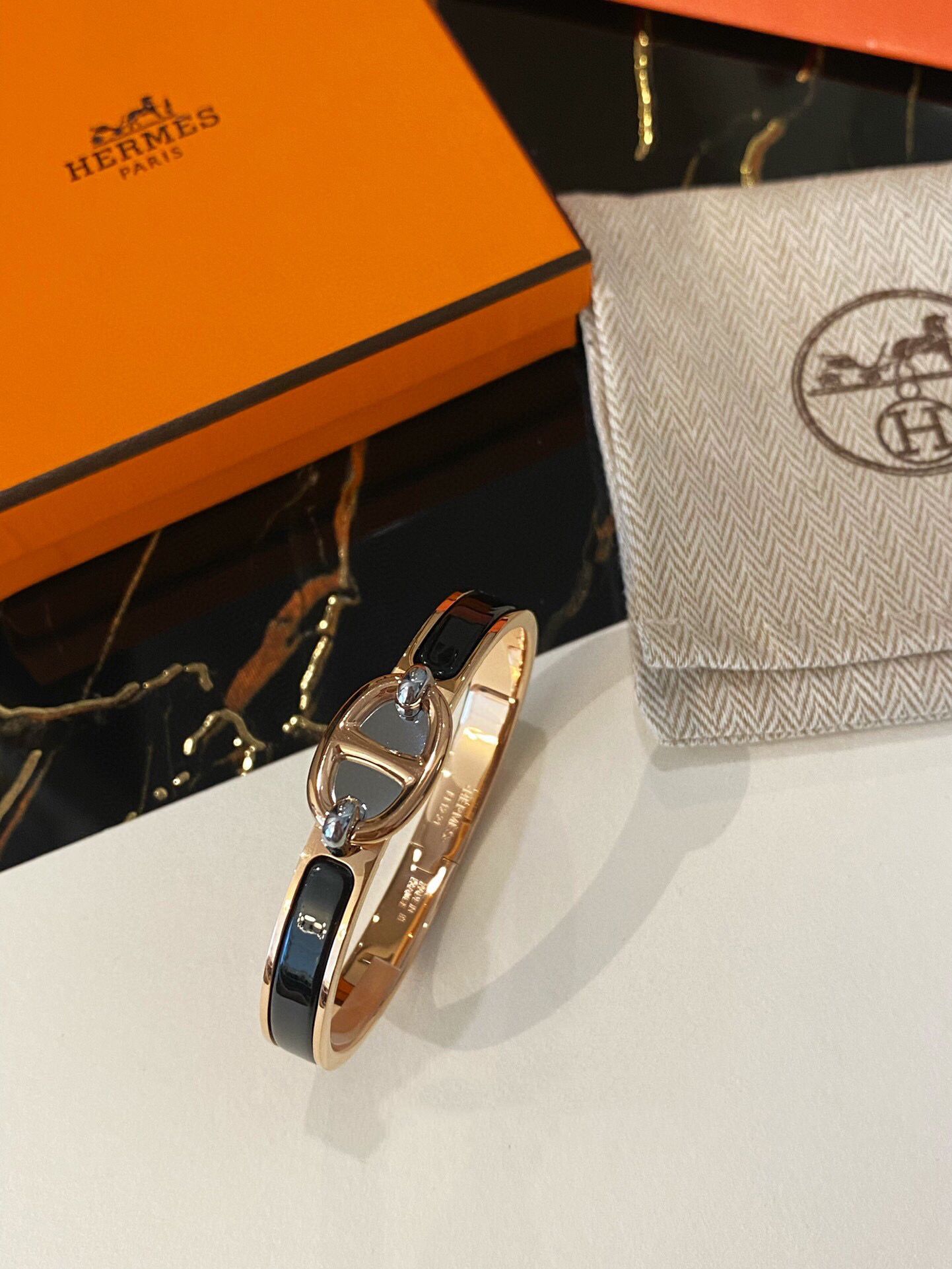 Hermes Black Mini Clic Chaine d'Ancre Bracelet - Image 4