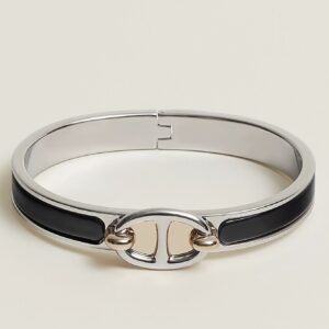 Hermes Black Mini Clic Chaine d'Ancre Bracelet