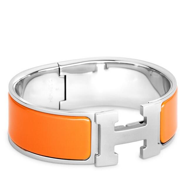 Hermes Orange Enamel Clic Clac H PM Bracelet - Image 3