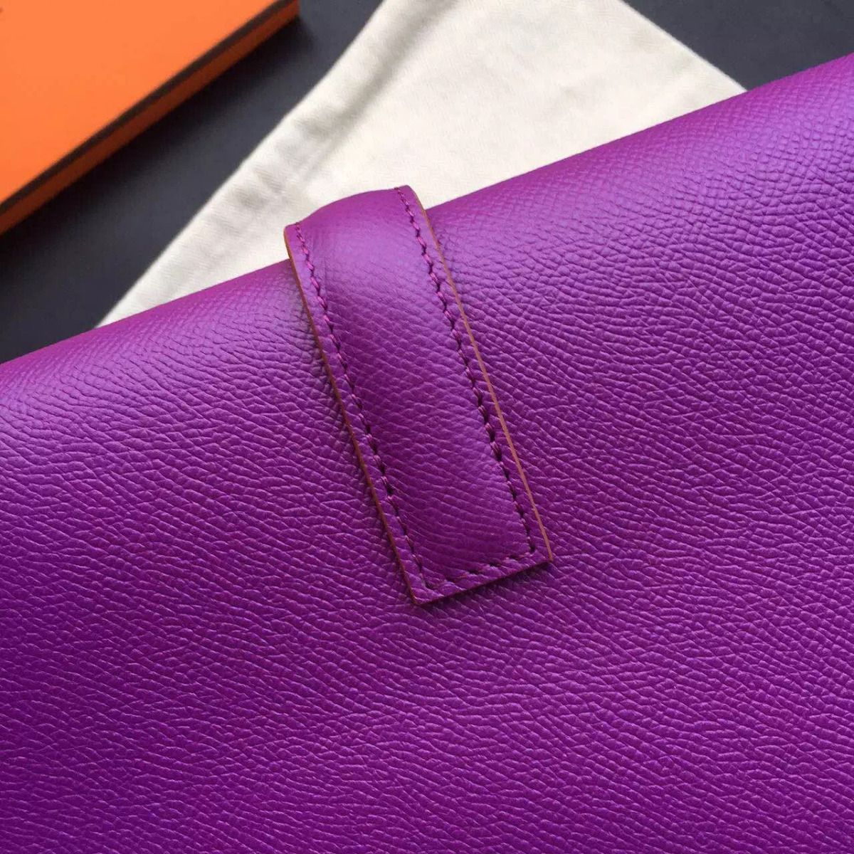 Hermes Jige Elan 29 Clutch Bag In Cyclamen Epsom Calfskin - Image 6