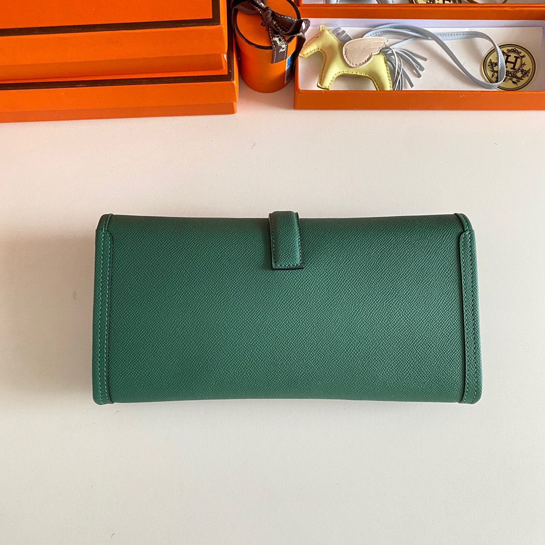 Hermes Jige Elan 29 Clutch Bag In Malachite Epsom Leather - Image 3