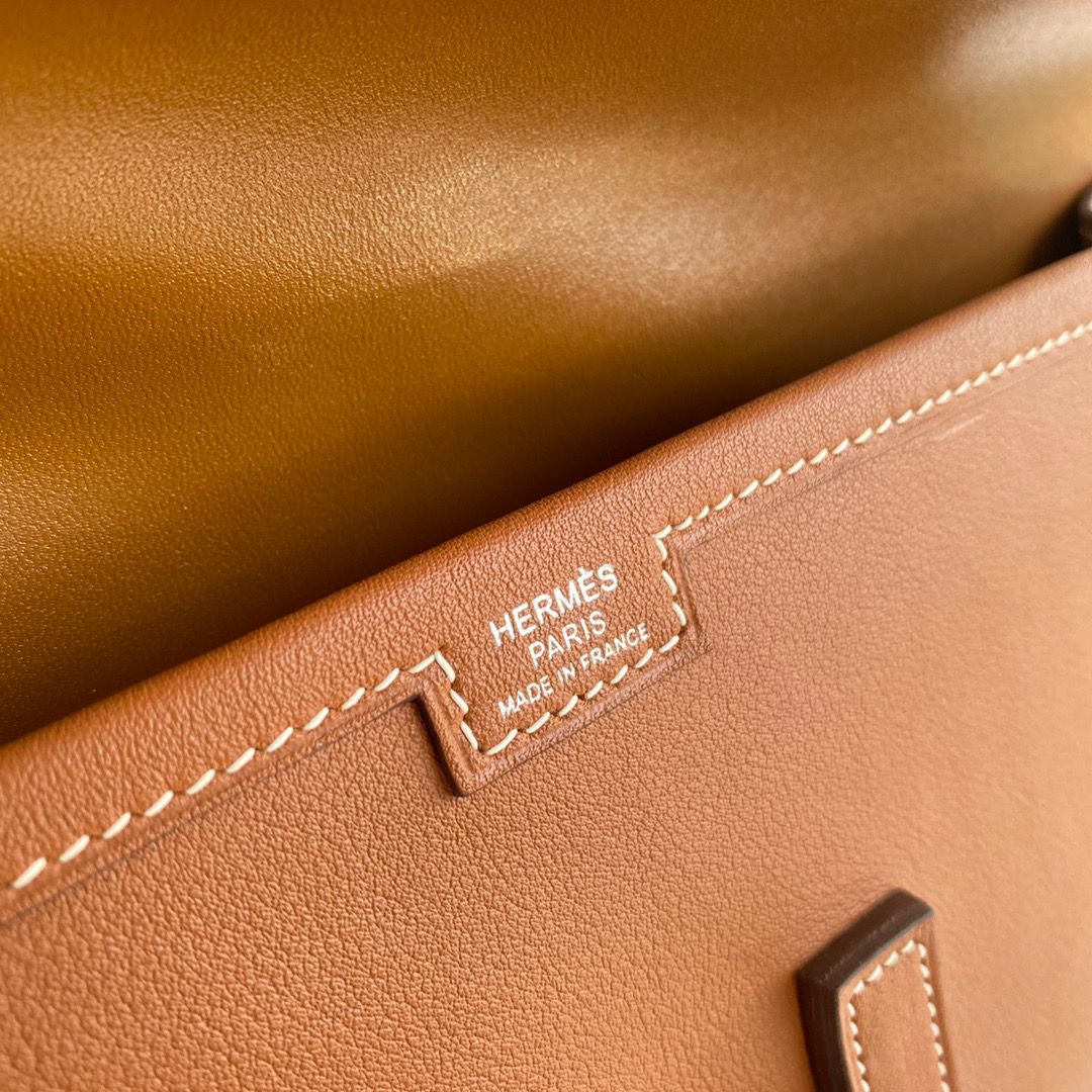 Hermes Jige Elan 29 Clutch Bag In Gold Swift Calfskin - Image 9