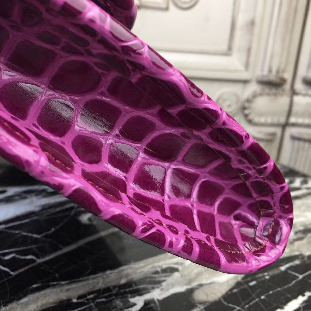 Hermes Jige Elan 29 Clutch In Fuchsia Crocodile Leather - Image 7