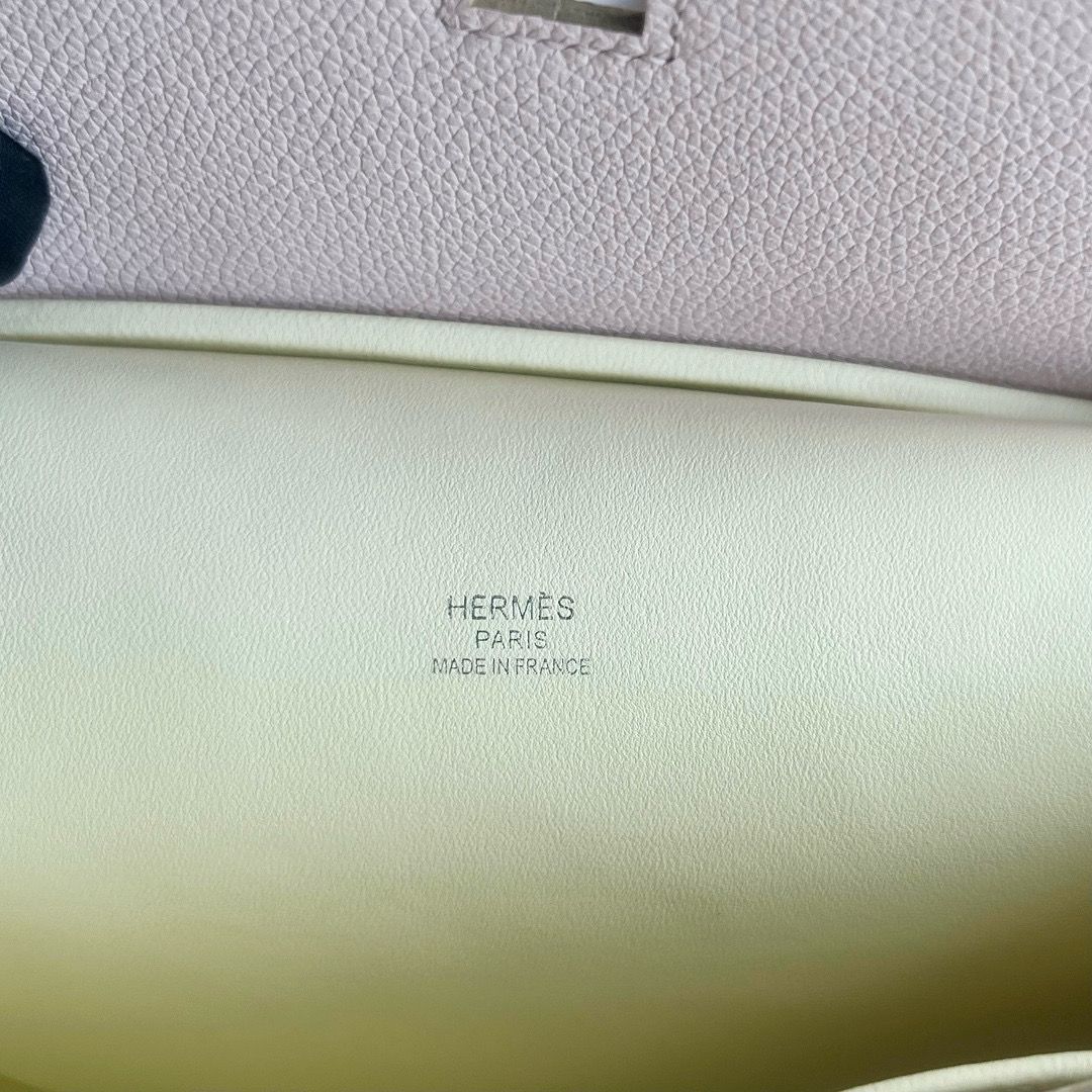 Hermes Jypsiere Mini Verso Handmade Bag in Mauve Pale Evercolor Calfskin - Image 7