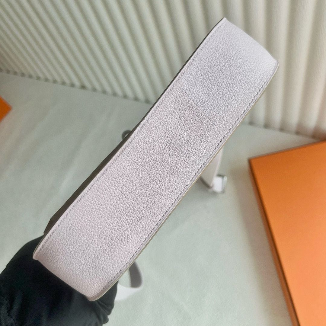 Hermes Jypsiere Mini Verso Handmade Bag in Mauve Pale Evercolor Calfskin - Image 10