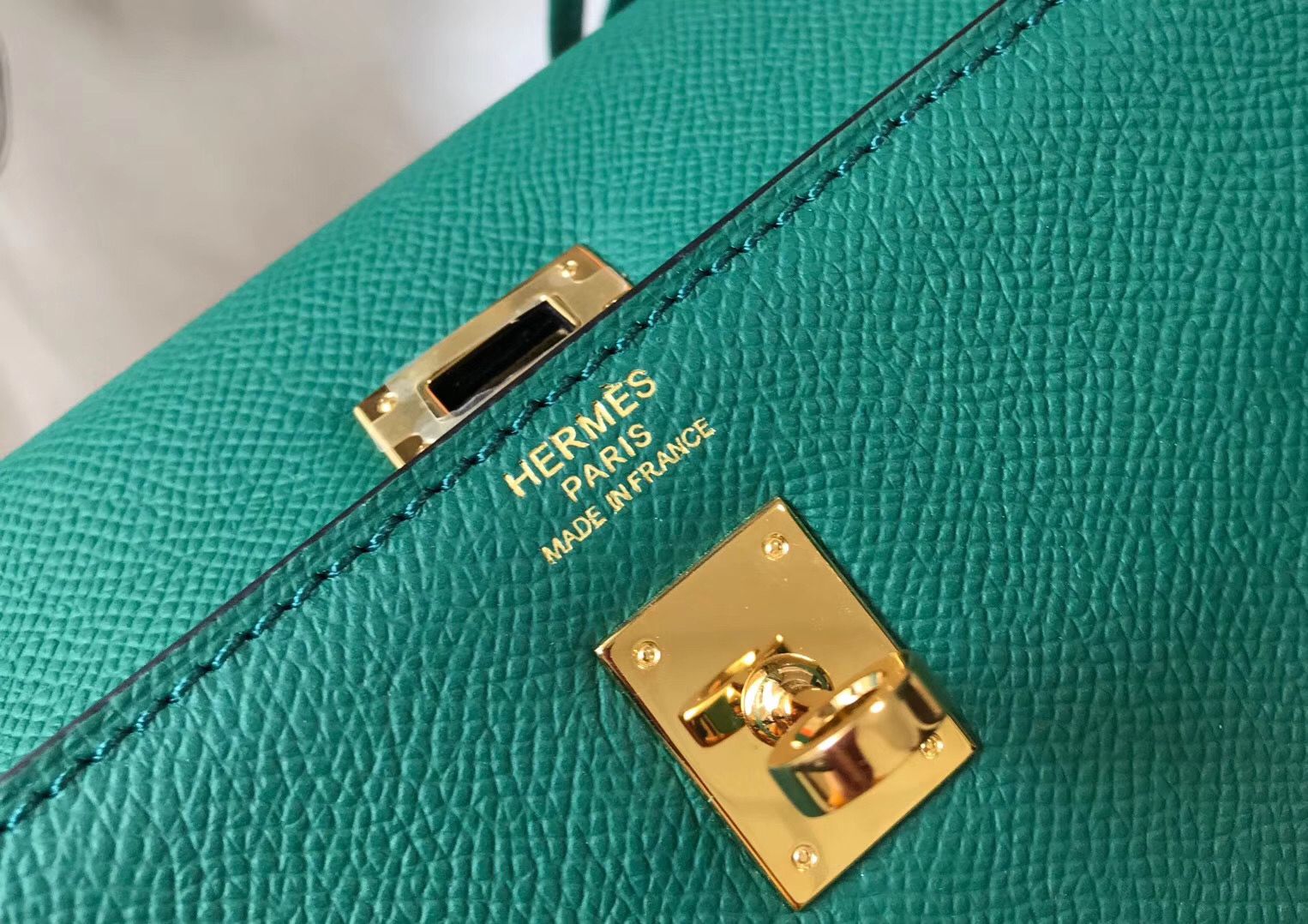 Hermes Kelly 25cm Sellier Bag In Malachite Epsom Leather - Image 7