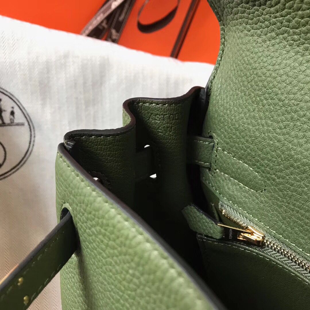 Hermes Kelly 28cm Bag In Canopee Clemence Leather GHW - Image 5