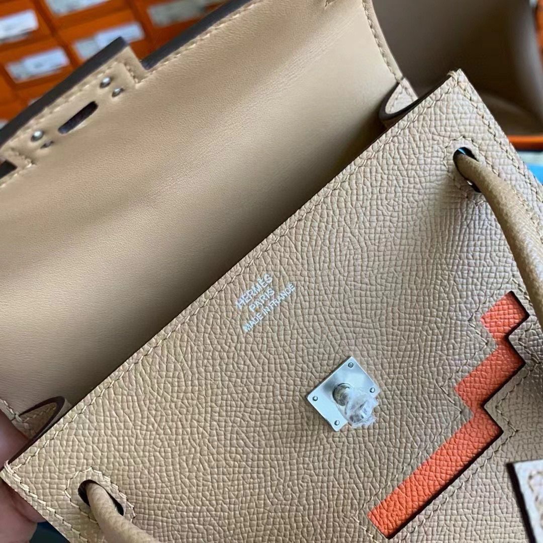 Hermes Kelly Doll Picto Bag in Chai Epsom Calfskin - Image 10