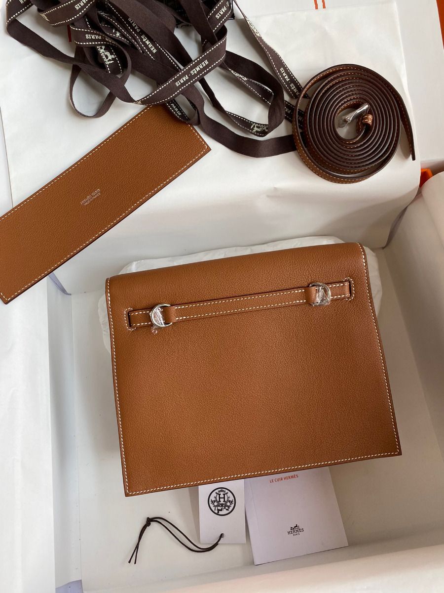 Hermes Kelly Danse II Bag In Gold Evercolor Calfskin - Image 3