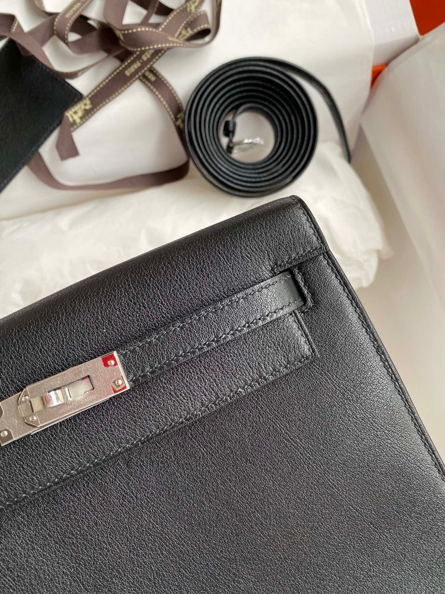 Hermes Kelly Danse II Bag In Black Evercolor Calfskin - Image 4