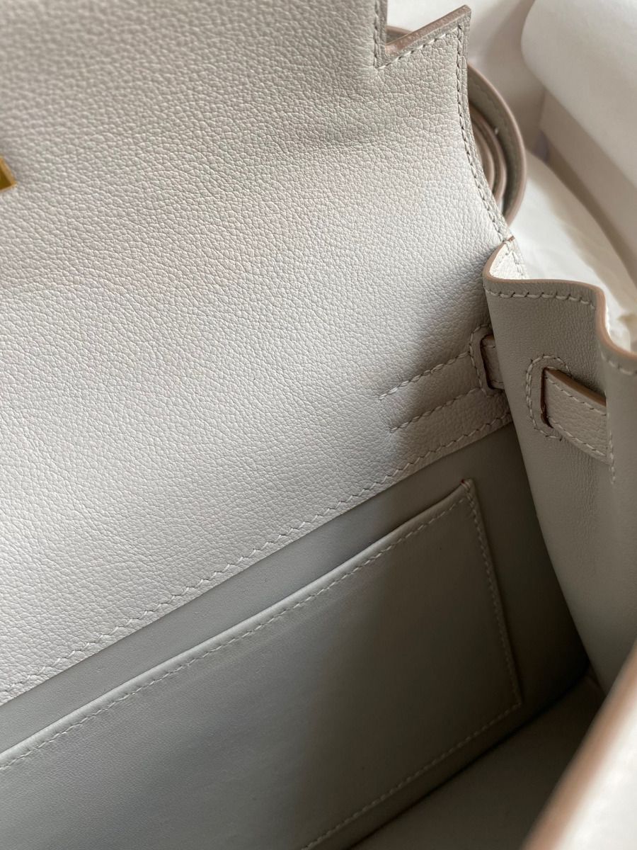 Hermes Kelly Danse II Bag In Pearl Grey Evercolor Calfskin - Image 10
