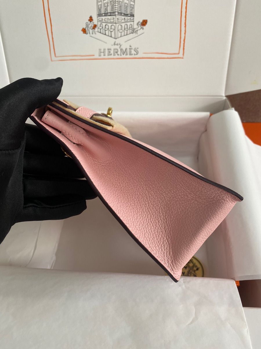 Hermes Kelly Danse II Bag In Rose Sakura Evercolor Calfskin - Image 4