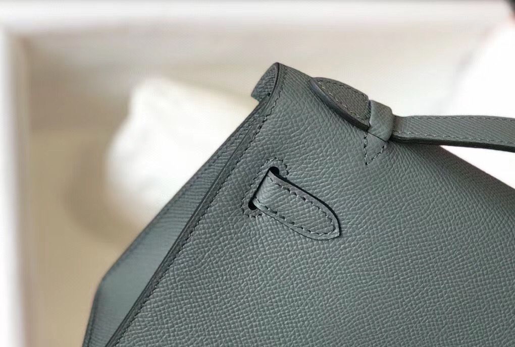 Hermes Kelly Pochette Bag In Vert Amande Epsom Leather - Image 7