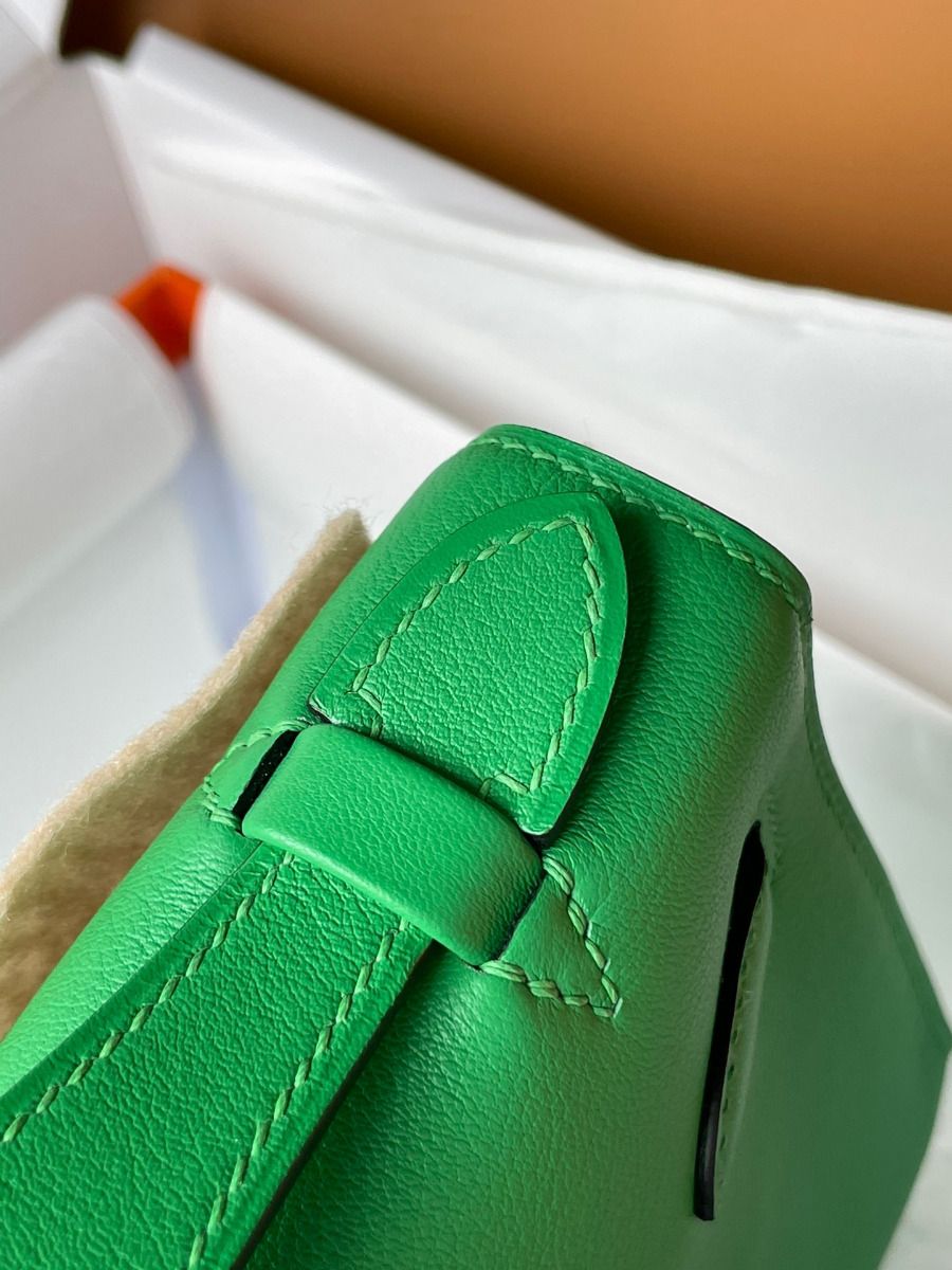 Hermes Kelly Pochette Handmade Bag In Bamboo Swift Calfskin - Image 7