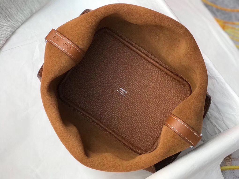 Hermes Picotin Lock 18 Bag In Gold Clemence Leather - Image 9