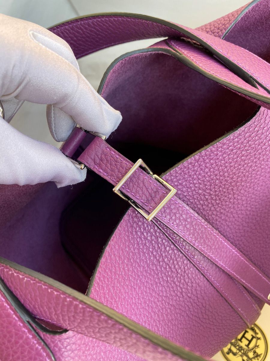 Hermes Picotin Lock 18 Handmade Bag in Anemone Clemence Leather - Image 5