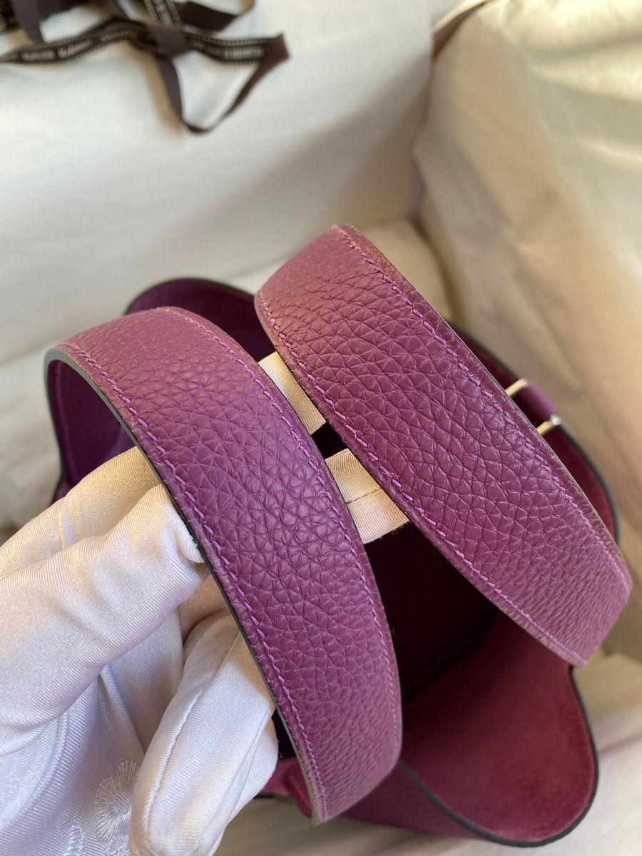 Hermes Picotin Lock 22 Handmade Bag in Anemone Clemence Leather - Image 6