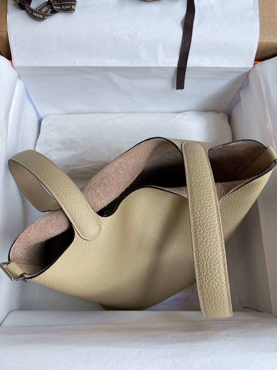 Hermes Picotin Lock 22 Handmade Bag in Trench Clemence Leather - Image 8