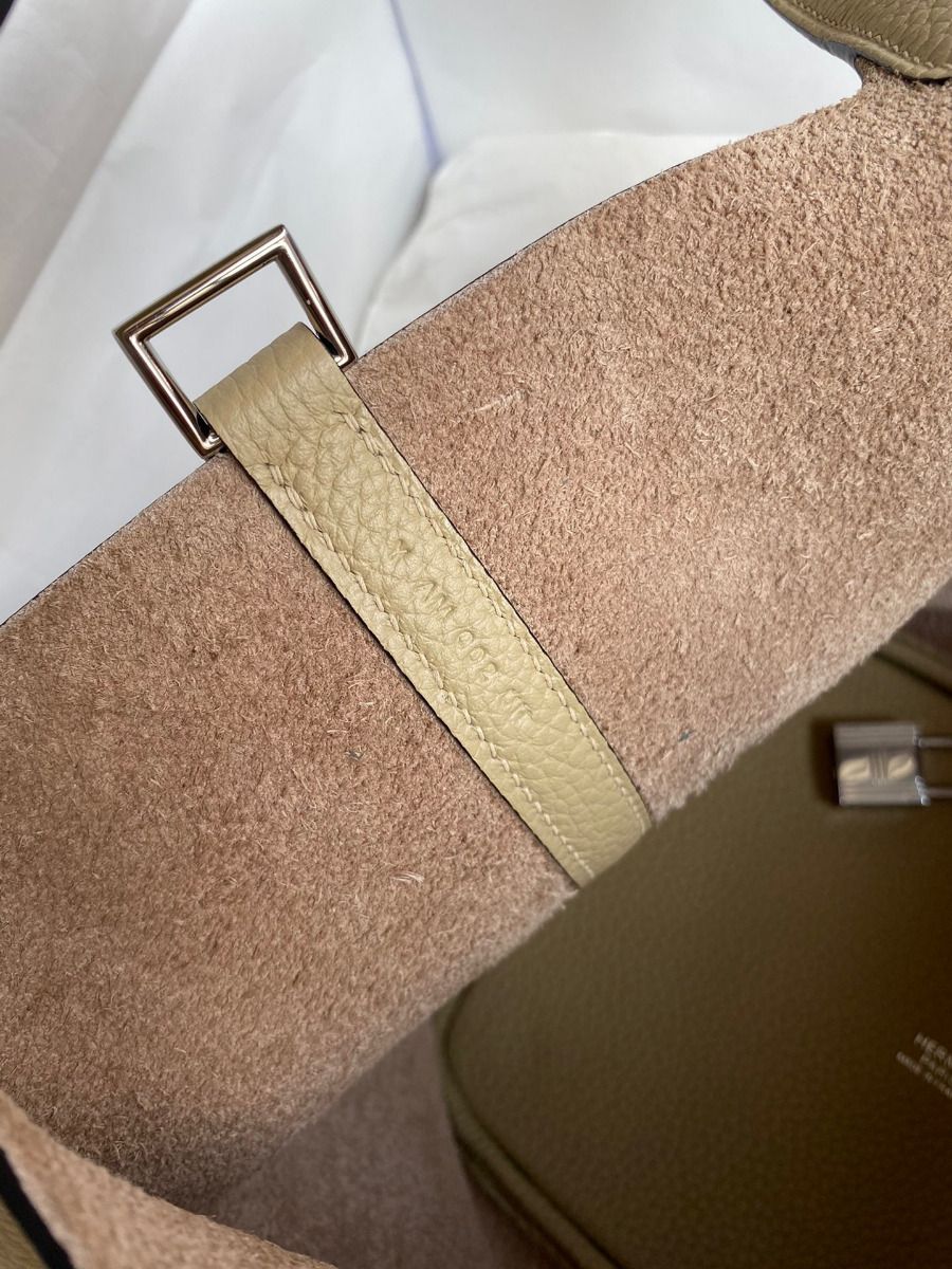 Hermes Picotin Lock 22 Handmade Bag in Trench Clemence Leather - Image 10