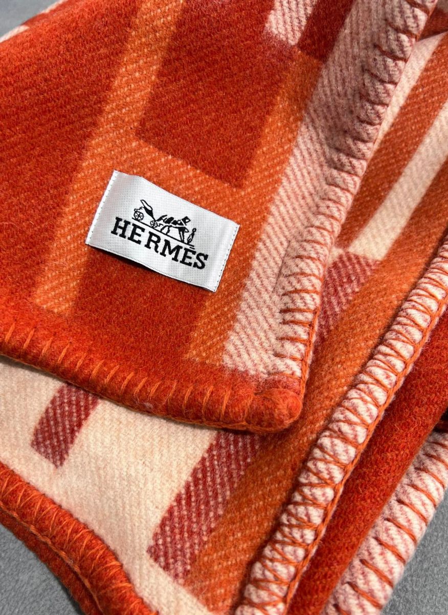 Hermes Ithaque Blanket in Cuivre Wool and Cashmere - Image 6