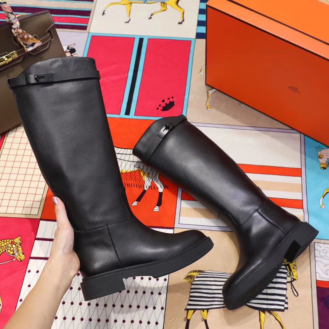 Hermes Variation Boots In Black Calfskin - Image 8