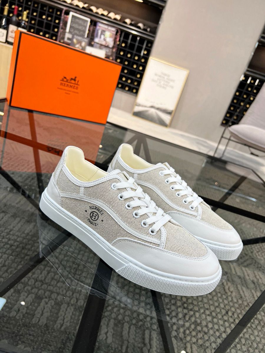 Hermes Men's Get Sneakers in H Canvas - Image 4